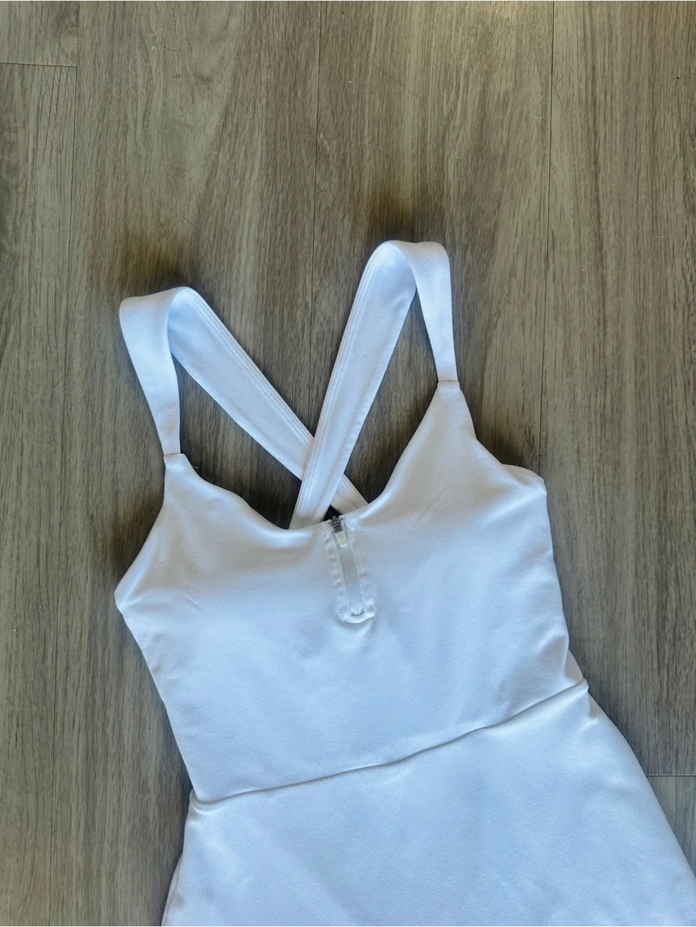 ALO Yoga Showcase Zip Tennis Dress White Small Alosoft